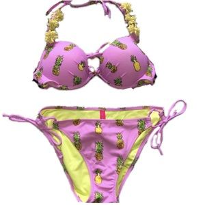 Victoria’s Secret Pineapple Bikini Sz Sm Pink